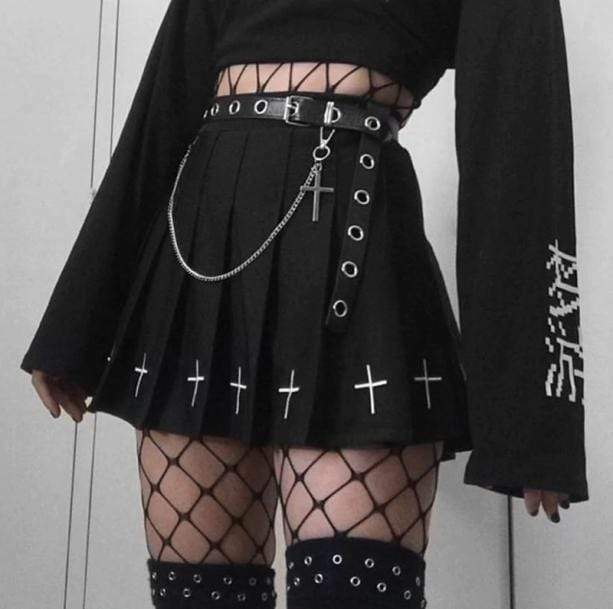 Y2K Grunge Aesthetic Cargo Skirt - Cute Tops & Pastel Goth Style