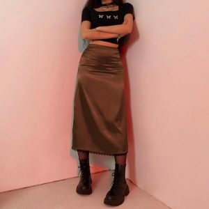 Y2K Grunge Aesthetic Cargo Skirt for Cute Tops and Aesthetic Outfits