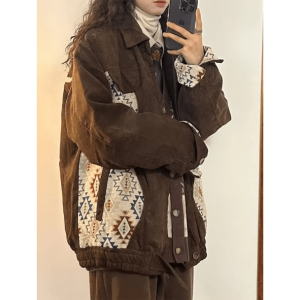 Y2K Grunge Aesthetic Retro Fall Jacket - Cute Tops & Cozy Style