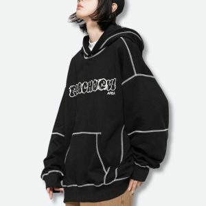 Y2K Grunge Aesthetic Skater Hoodie - Cute Tops for Trendy Outfits