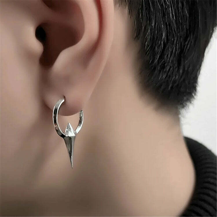 Y2K Grunge Aesthetic Stars Hoop Earrings for Trendy Outfits