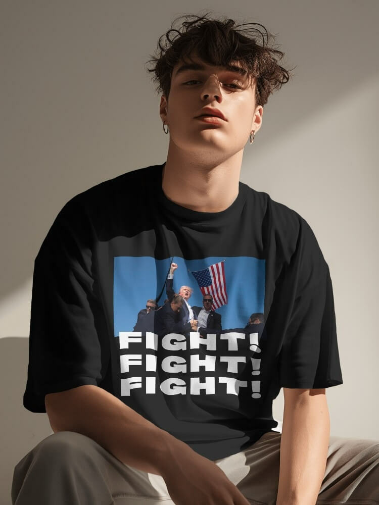 Y2K Grunge Aesthetic Trump Fight Tee - Cute Tops for Bold Style