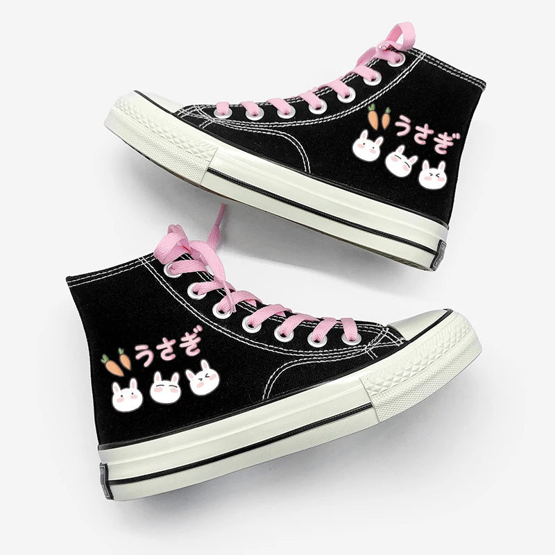 Y2K Lace Up Canvas Shoes - Cute Pastel Goth & Grunge Aesthetic Footwear