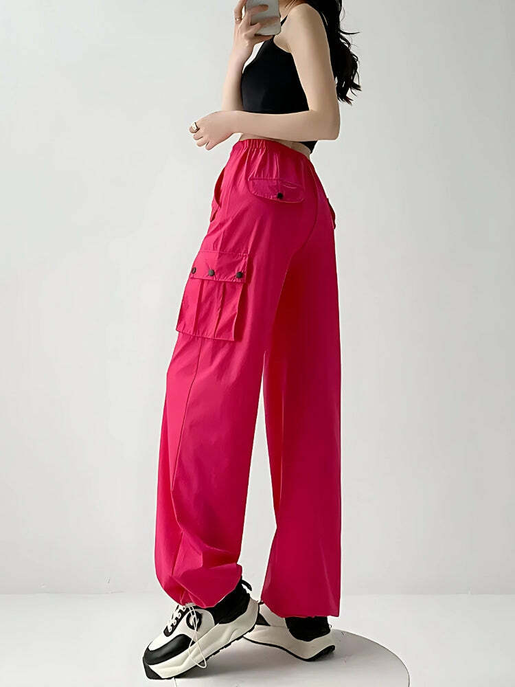 Y2K Parachute Cargo Pants: Grunge Aesthetic & Coquette Style Outfit