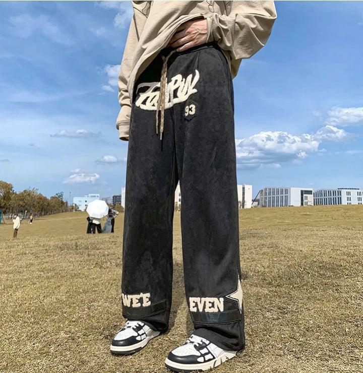 Y2K Patchwork Wide Leg Sweatpants - Grunge Aesthetic & Cute Tops Style