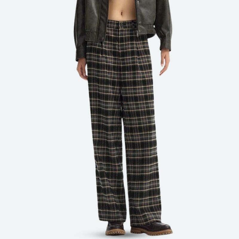 Y2K Plaid Pajama Pants - Cozy Grunge Aesthetic for Ultimate Comfort