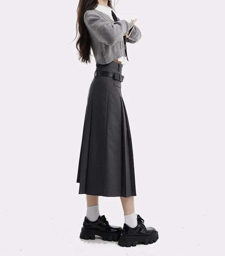 Y2K Pleated Midi Skirt - Cute Tops & Grunge Aesthetic Outfit Essential