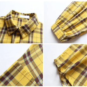 Y2K Preppy Plaid Shirt - Cute Tops for Coquette & Grunge Aesthetic