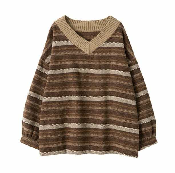 Y2K Retro Striped Sweater - Cute Tops for Coquette & Grunge Aesthetic