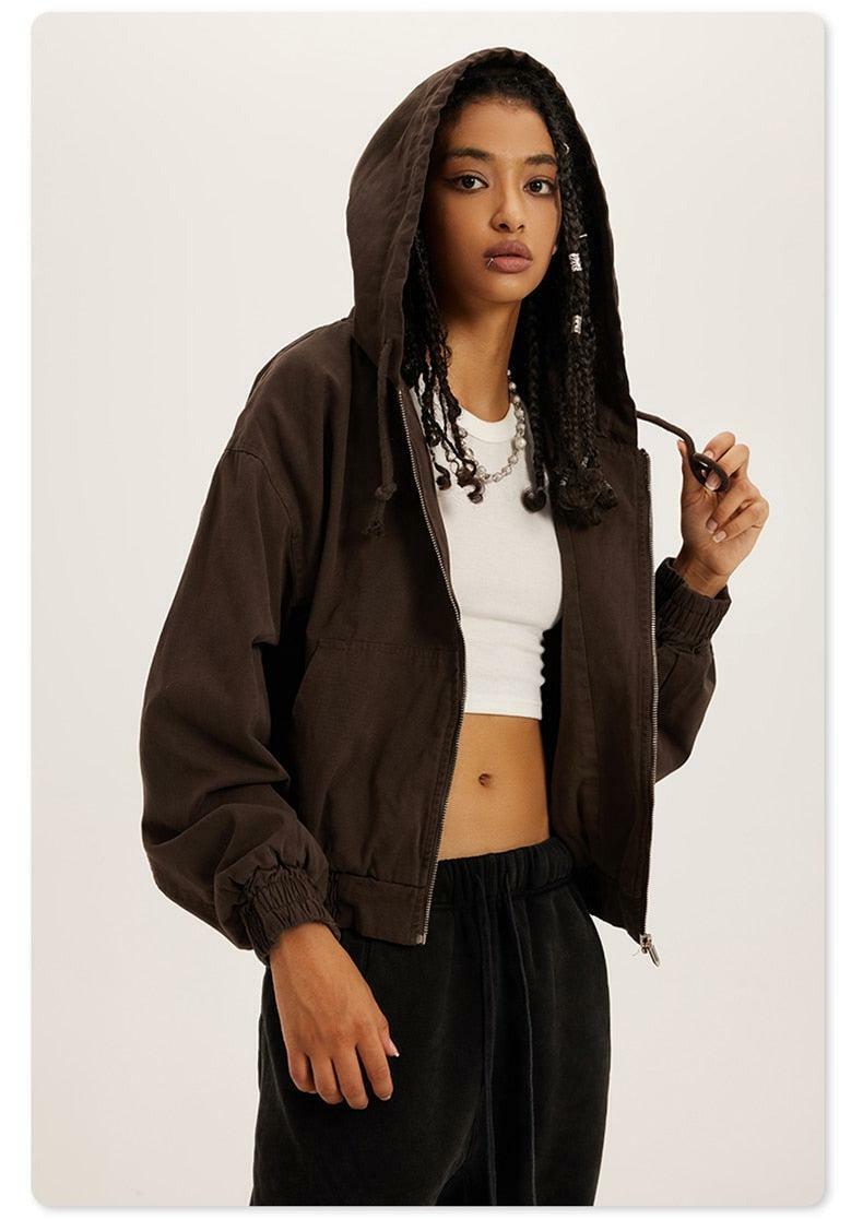 Y2K Retro Zip-Up Hoodie: Grunge Aesthetic & Cute Tops for Stylish Looks