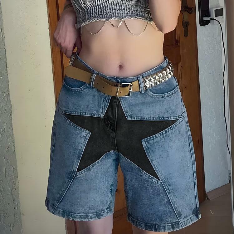 Y2K Star Jean Shorts: Trendy Grunge Aesthetic for Cute Summer Outfits