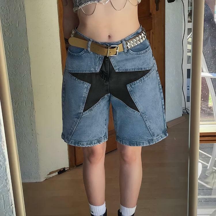 Y2K Star Jean Shorts: Trendy Grunge Aesthetic for Cute Summer Outfits