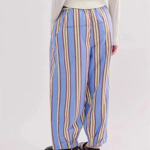 Y2K Striped Sweatpants: Grunge Aesthetic & Coquette Style Essentials