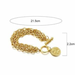 Y2K Vintage Coin Bracelet - Cute Accessory for Coquette & Grunge Aesthetic