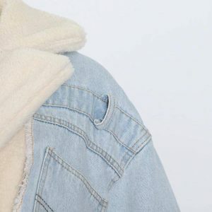 Y2K Vintage Cut Denim Jacket - Grunge Aesthetic & Coquette Style