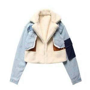 Y2K Vintage Cut Denim Jacket - Grunge Aesthetic & Coquette Style