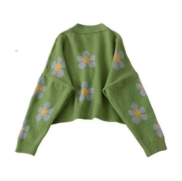 Y2K Vintage Floral Sweater - Cute Tops for Coquette & Grunge Aesthetic