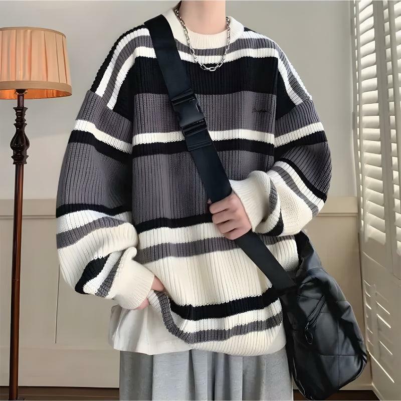 Y2K Vintage Striped Knitted Sweater - Cute Tops for Coquette & Grunge Aesthetic