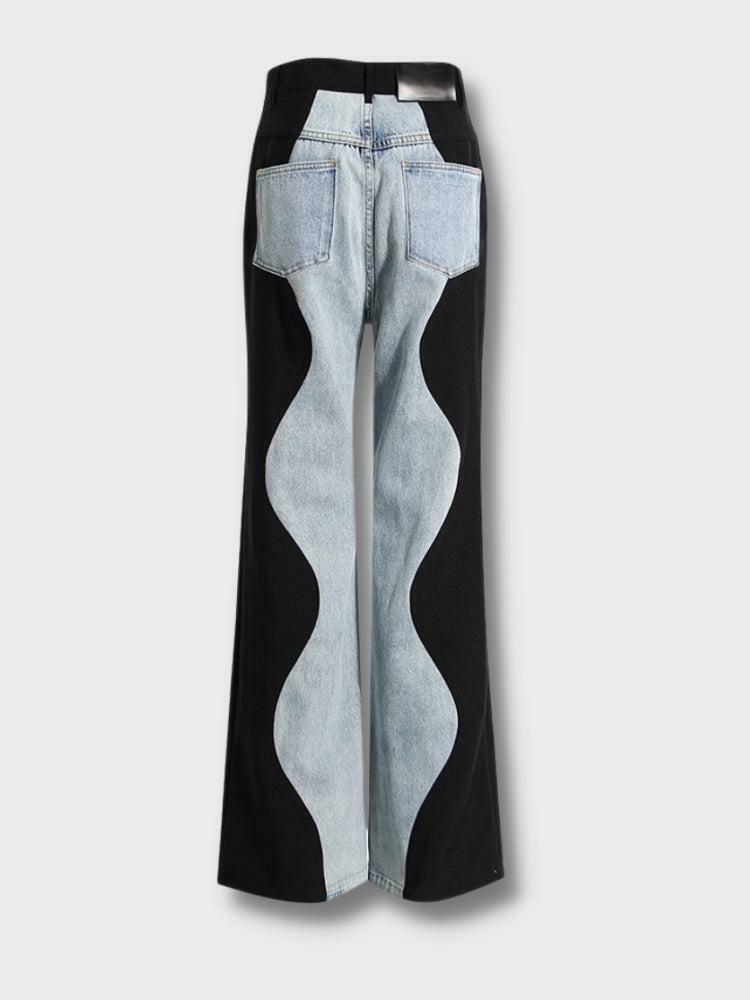 Y2K Wave Panel Jeans: Trendy Grunge Aesthetic for Modern Y2K Outfits