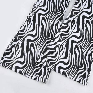 Y2K Zebra Pants: Trendy Grunge Aesthetic for Cute Y2K Outfits