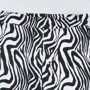 Y2K Zebra Pants: Trendy Grunge Aesthetic for Cute Y2K Outfits