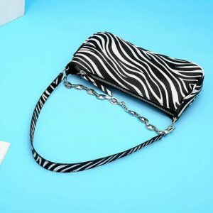 Zebra Print Handbag - Y2K Fashion Essential for Coquette & Grunge Aesthetics